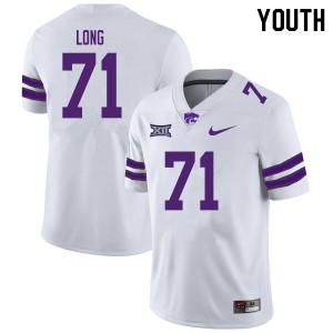 Youth K-State #71 Logan Long White College Jersey 162606-798