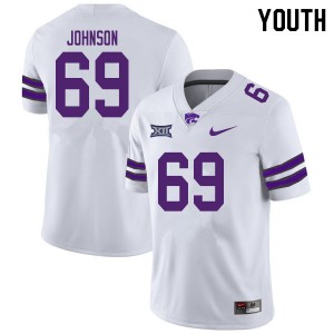 Youth K-State #69 Noah Johnson White College Jersey 566056-316