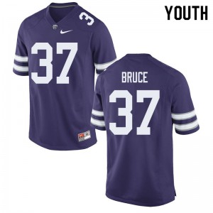 Youth Kansas State Wildcats #37 Parker Bruce Purple Official Jersey 451669-385