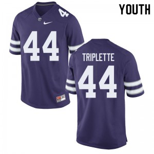 Youth Kansas State University #44 Ronald Triplette Purple Stitch Jersey 956086-568