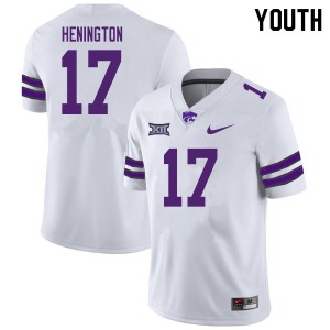 Youth Kansas State #17 Ryan Henington White Football Jersey 212635-117
