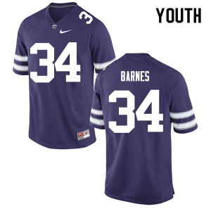 Youth KSU #34 Alex Barnes Purple Football Jerseys 722951-294