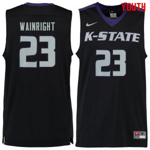Youth Kansas State #23 Amaad Wainright Black Stitched Jersey 646750-300