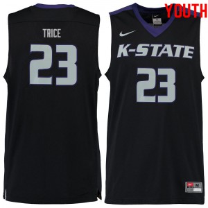 Youth Kansas State #23 Austin Trice Black Official Jersey 923597-586