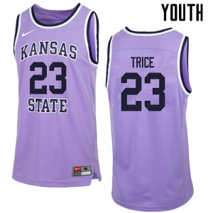 Youth Kansas State #23 Austin Trice Purple Retro High School Jerseys 459680-403