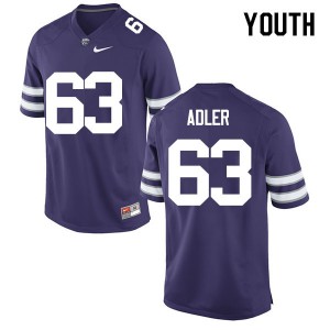 Youth Kansas State Wildcats #63 Ben Adler Purple Football Jersey 210727-234