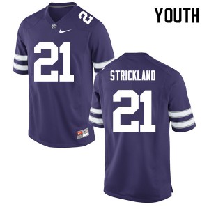 Youth KSU #21 Carlos Strickland Purple NCAA Jersey 541013-127