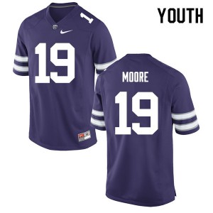 Youth K-State #19 Colby Moore Purple Player Jersey 210371-740