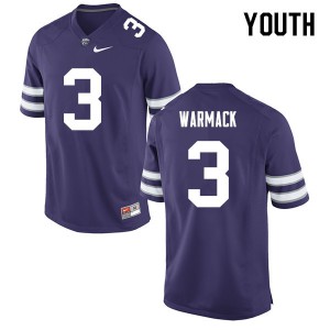 Youth Kansas State Wildcats #3 Dalvin Warmack Purple High School Jersey 527828-127