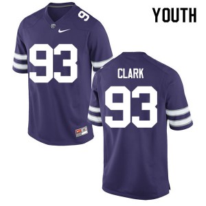 Youth K-State #93 Davis Clark Purple Player Jersey 398258-701