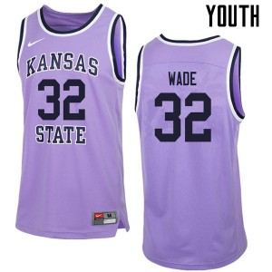 Youth K-State #32 Dean Wade Purple Retro Embroidery Jerseys 181971-807