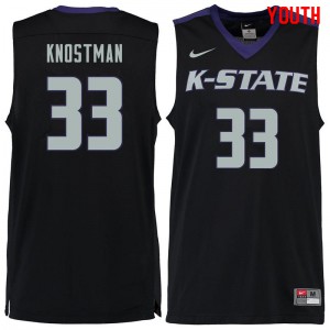 Youth K-State #33 Dick Knostman Black College Jerseys 736771-280