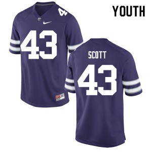 Youth Kansas State University #43 Drew Scott Purple Stitched Jerseys 949334-319