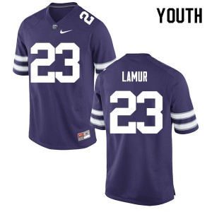 Youth Kansas State #23 Emmanuel Lamur Purple Stitched Jersey 221956-809