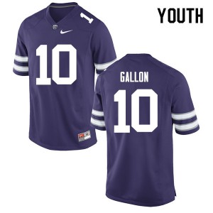 Youth Kansas State University #10 Eric Gallon Purple NCAA Jersey 494138-944