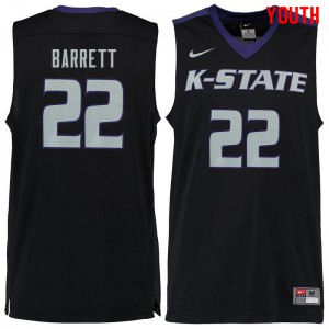 Youth Kansas State Wildcats #22 Ernie Barrett Black NCAA Jersey 825161-185