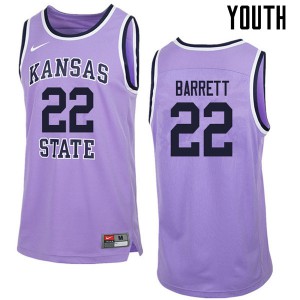Youth Kansas State Wildcats #22 Ernie Barrett Purple Retro High School Jerseys 953926-340