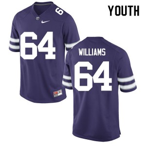 Youth K-State #64 Glenn Williams Purple NCAA Jerseys 344276-882