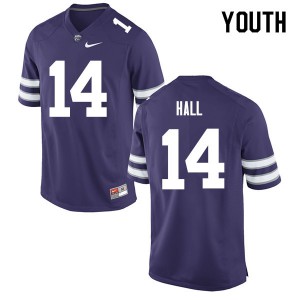 Youth Kansas State #14 Hunter Hall Purple Stitch Jerseys 849279-954