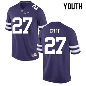 Youth Kansas State University #27 Javier Craft Purple Player Jerseys 726357-422
