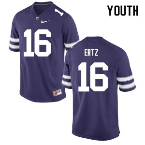 Youth Kansas State Wildcats #16 Jesse Ertz Purple Embroidery Jerseys 792297-186