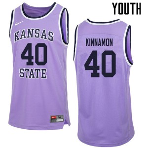 Youth KSU #40 Kade Kinnamon Purple Retro NCAA Jerseys 920277-526