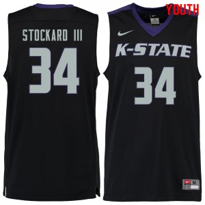 Youth Kansas State University #34 Levi Stockard III Black Player Jersey 213799-607
