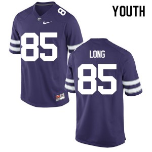 Youth K-State #85 Logan Long Purple Stitch Jerseys 793066-390