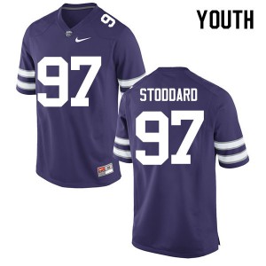 Youth Kansas State University #97 Logan Stoddard Purple Stitched Jerseys 588813-684