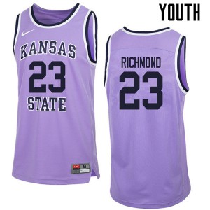 Youth KSU #23 Mitch Richmond Purple Retro Official Jersey 499690-444