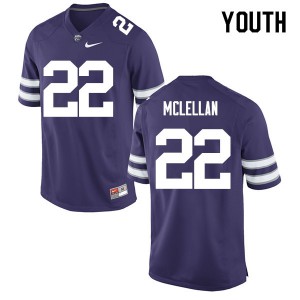 Youth Kansas State #22 Nicholas McLellan Purple Official Jersey 333307-349