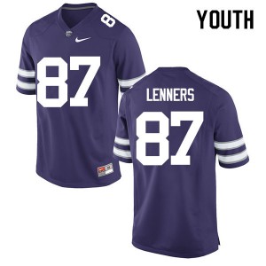 Youth Kansas State University #87 Nick Lenners Purple Stitch Jersey 658510-118