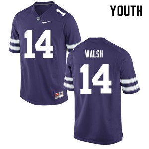 Youth K-State #14 Nick Walsh Purple Stitch Jerseys 513101-858