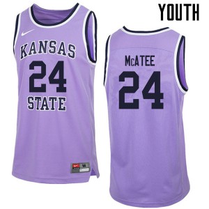 Youth K-State #24 Pierson McAtee Purple Retro Official Jersey 414653-305