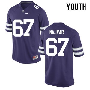 Youth K-State #67 Reid Najvar Purple Player Jerseys 883380-420