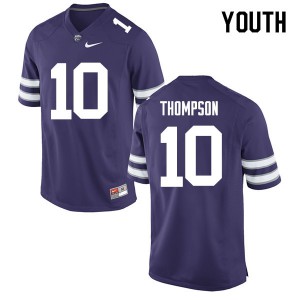 Youth Kansas State University #10 Skylar Thompson Purple Stitch Jersey 190963-624