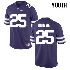 Youth Kansas State Wildcats #25 Terrance Richards Purple Football Jersey 278138-826