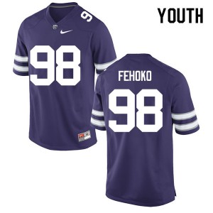 Youth Kansas State Wildcats #98 Tevita Fehoko Purple Football Jersey 104909-873