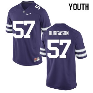Youth Kansas State #57 Tyler Burgason Purple Stitch Jersey 412709-376
