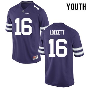 Youth Kansas State Wildcats #16 Tyler Lockett Purple High School Jersey 960240-974