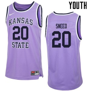 Youth Kansas State University #20 Xavier Sneed Purple Retro High School Jersey 856710-237
